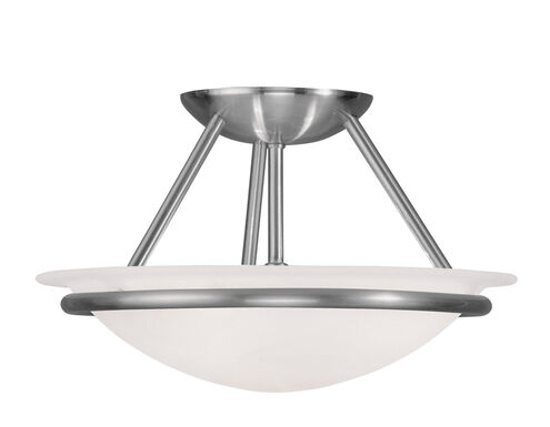 Newburgh 2 Light 12 inch Brushed Nickel Semi-Flush Mount Ceiling Light