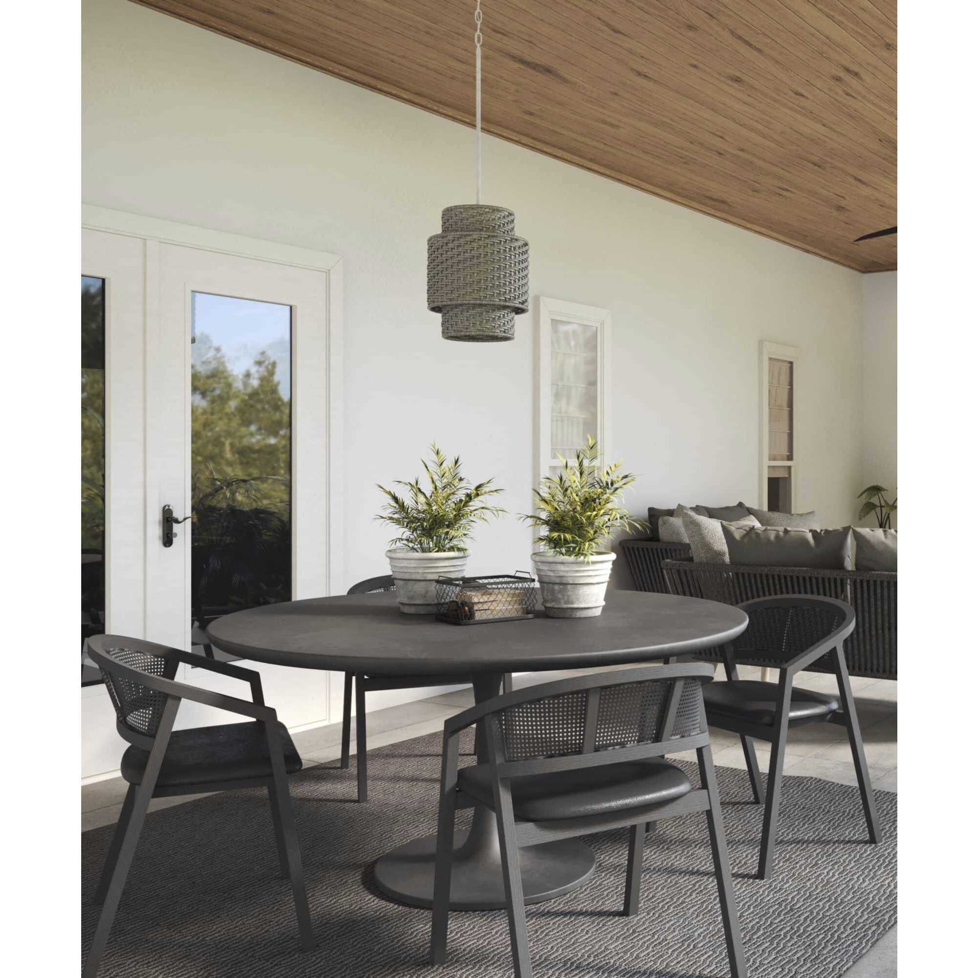 Manteo 1 Light Cottage White Outdoor Pendant