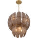 Marclaire 6 Light 19.75 inch Legacy Brass Pendant Ceiling Light in Brown Textured Handmade Glass