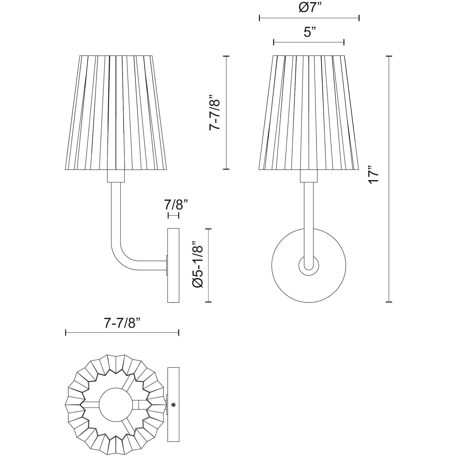 Alora Mood Plisse Wall/Vanity Light Wall Light in Aged Gold