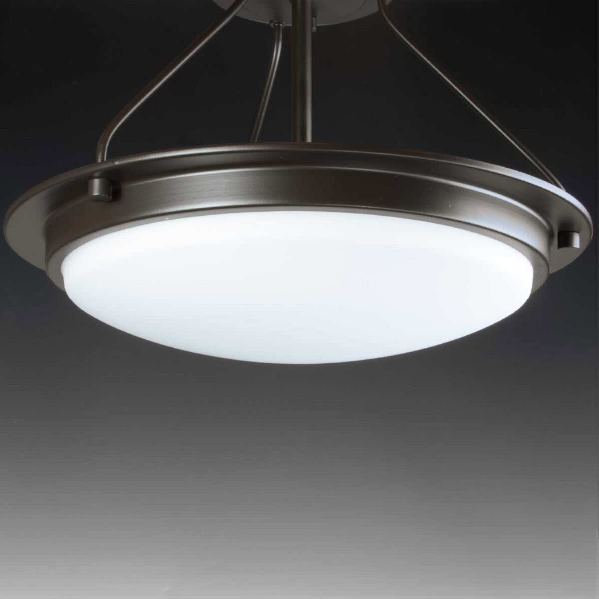 Apogee LED 15 inch Architectural Bronze Semi-Flush Mount Convertible Ceiling Light, Progress LED
