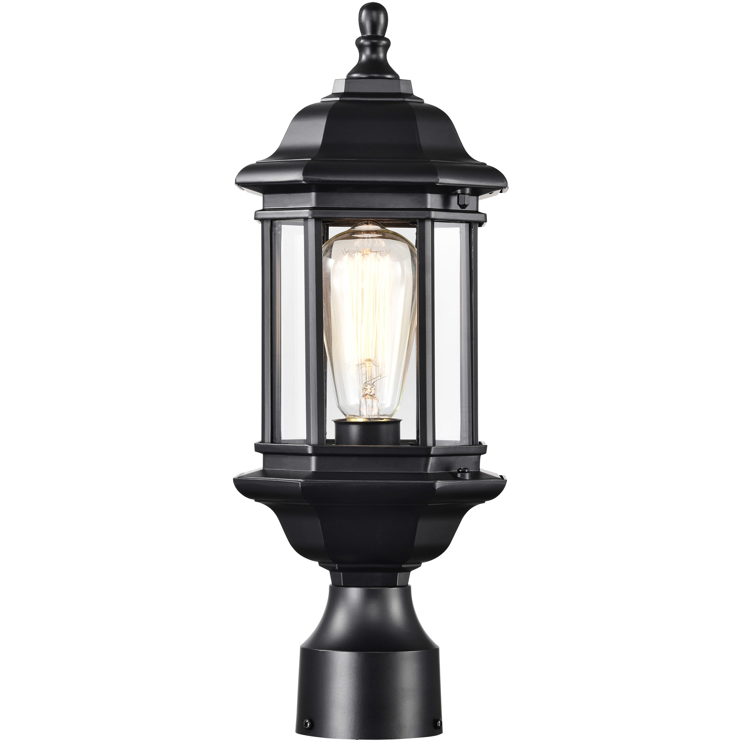 Hopkins 17 inch Matte Black Post Lantern, Small
