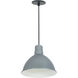 RLM Shade 1 Light 10 inch Gun Metal and White Pendant Ceiling Light