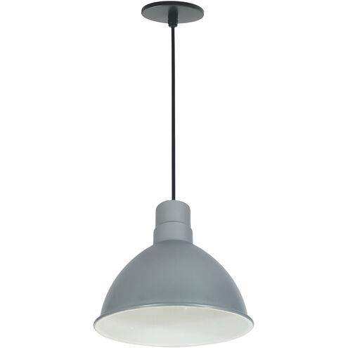 RLM Shade 1 Light 10 inch Gun Metal and White Pendant Ceiling Light