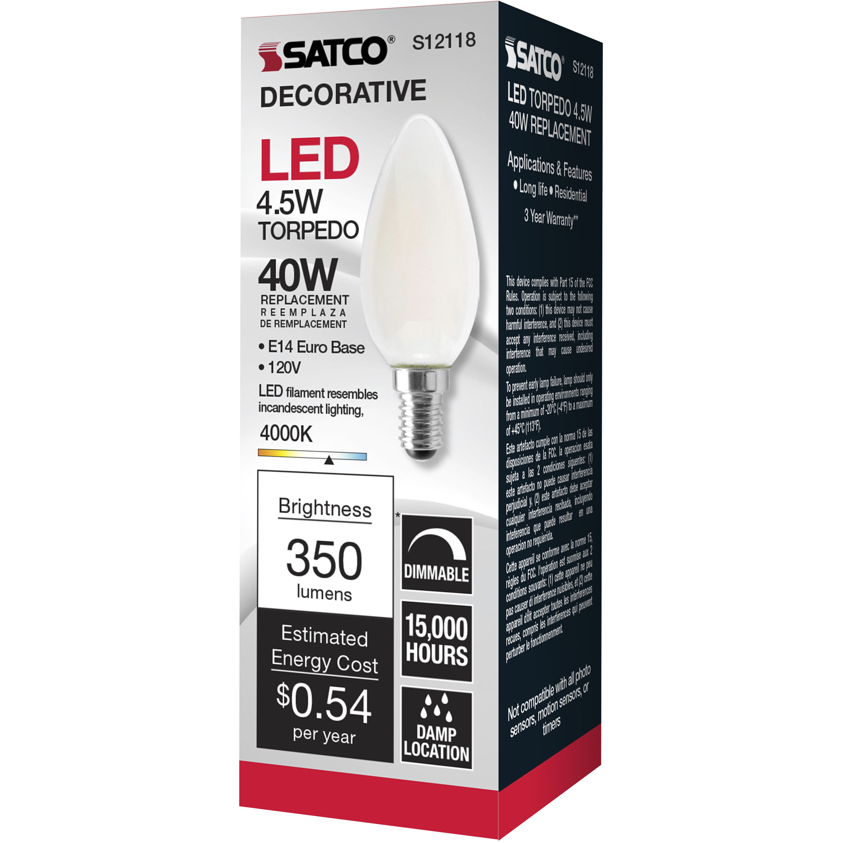 Lumos LED B11 4.50 watt 4000K Light Bulb