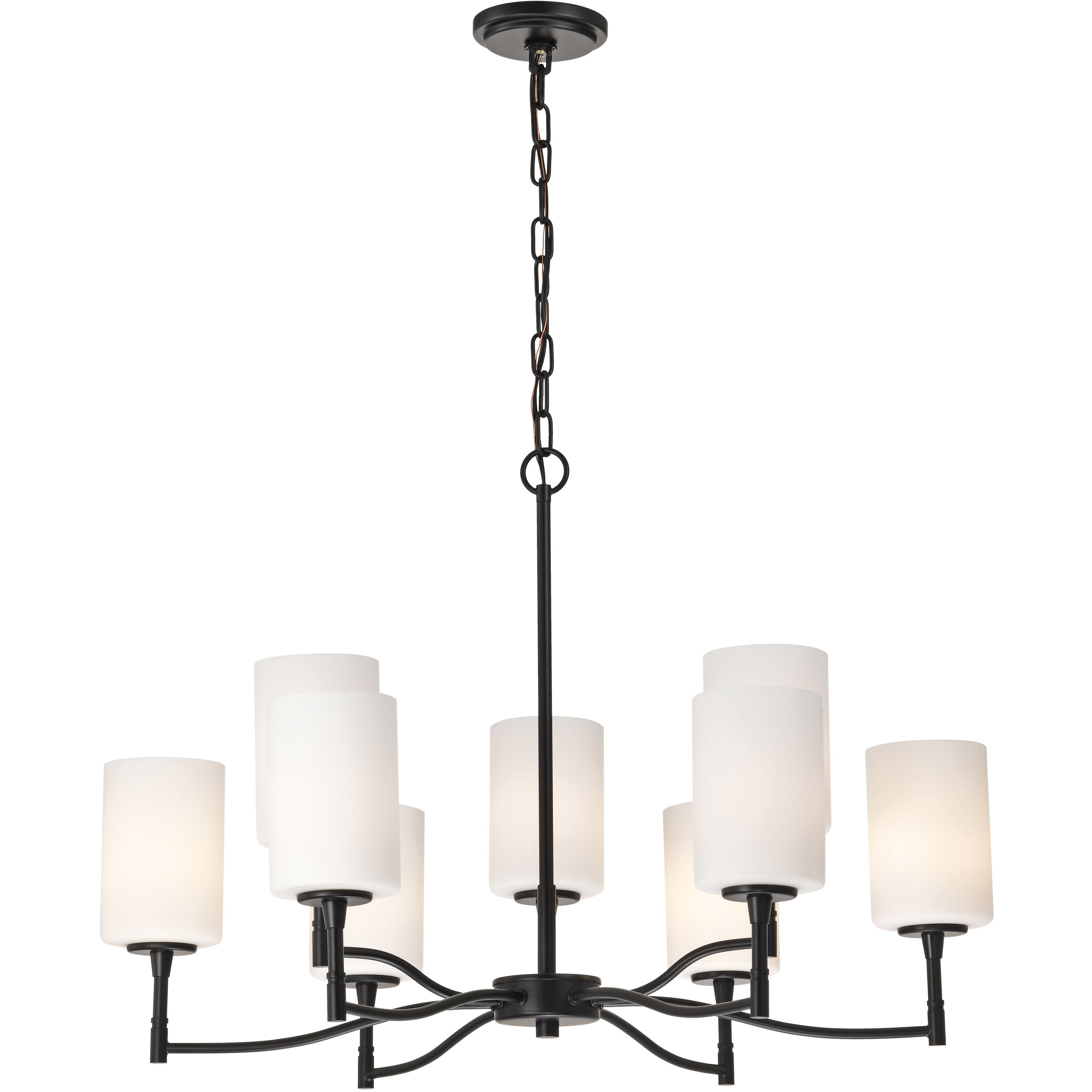 Liam 30 inch Matte Black Chandelier Ceiling Light