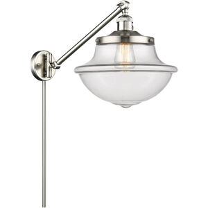 Large Oxford 20 inch 3.50 watt Satin Nickel Swing Arm Wall Light, Franklin Restoration