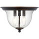 Belton 3 Light 11.25 inch Bronze Flush Mount Ceiling Light