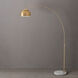 Half Dome 92 inch 14 watt Weathered Brass and White Arc Floor Lamp Portable Light in Weathered Brass Steel