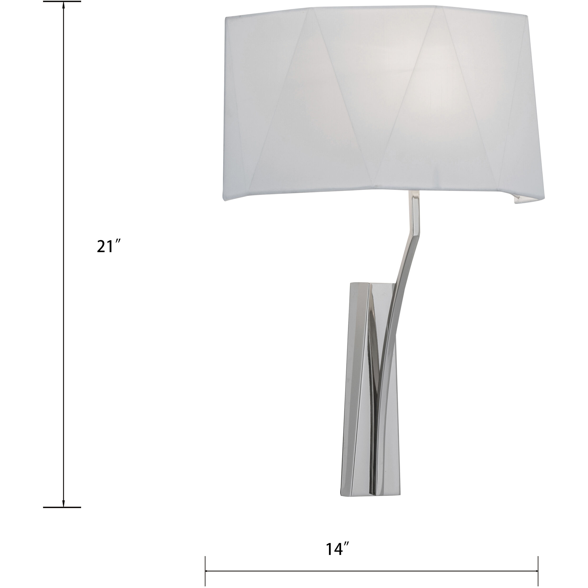 Diamond Sconce Wall Light in White Fabric