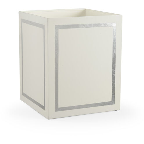 Claire Bell Cream/Metallic Silver Wastebasket