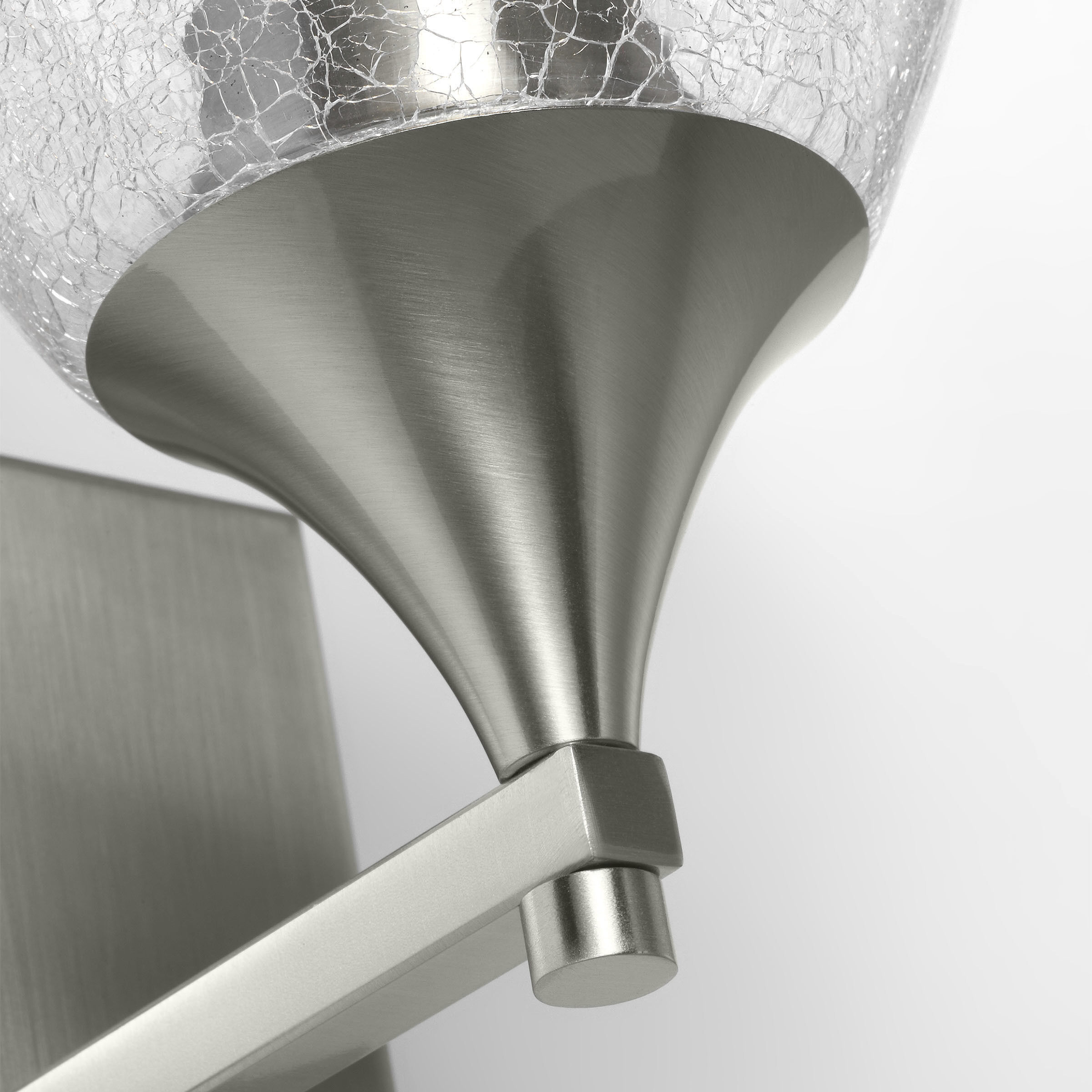 Drew & Jonathan Toffino 1 Light 6 inch Brushed Nickel Sconce Wall Light in Clear Crackle Glass, Small