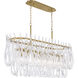 Glassara 8 Light 48 inch Legacy Brass Linear Chandelier Ceiling Light