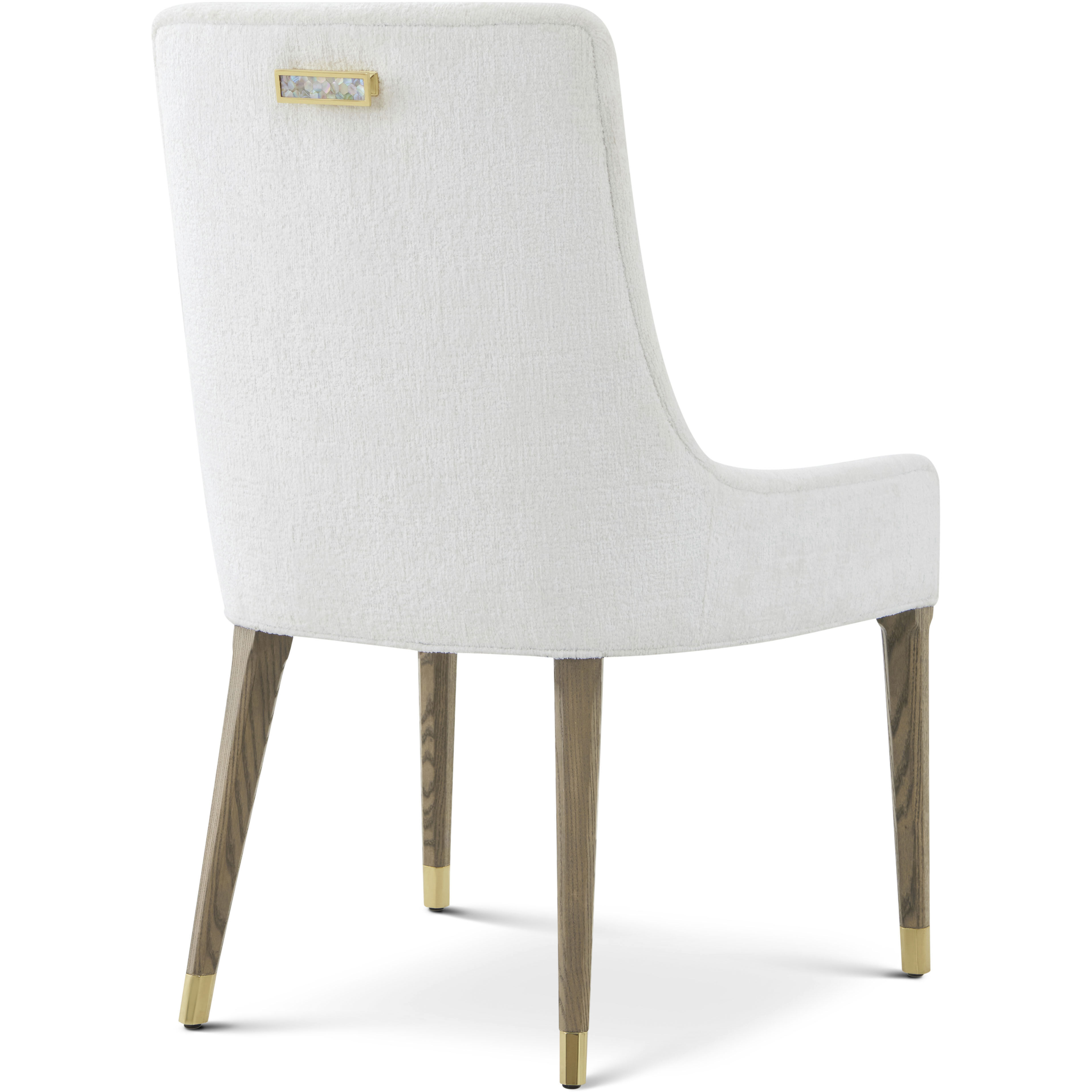 Judith Leiber Couture Mink Dining Side Chair, Wooden, Upholstered