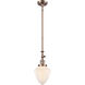 Franklin Restoration Bullet LED 7 inch Antique Copper Mini Pendant Ceiling Light in Matte White