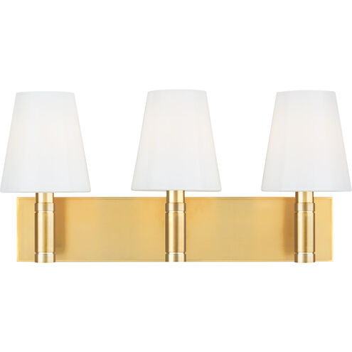 TOB by Thomas O'Brien Beckham Classic 3 Light 21.13 inch Burnished Brass Vanity Light Wall Light