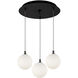 Bolla LED 11.88 inch Black/Opal Glass Multi Pendant Ceiling Light