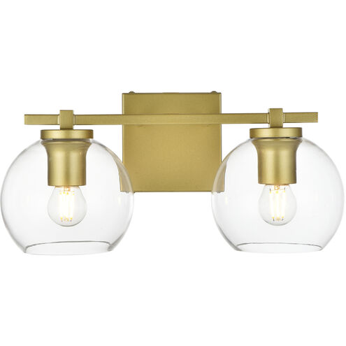 Juelz 2 Light 15 inch Brass Bath Sconce Wall Light
