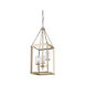 Smyth 3 Light 12 inch White Gold Pendant Ceiling Light in Clear Glass, Caged