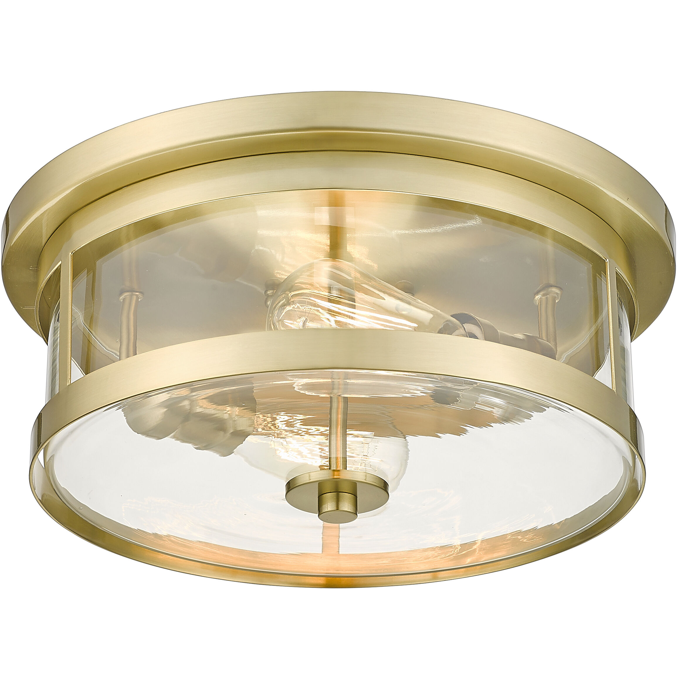 Canada 2 Light 14 inch Gold Flush Mount Ceiling Light