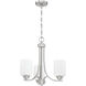 Neighborhood Bolden 3 Light 18 inch Brushed Polished Nickel Chandelier Ceiling Light in White Frost Glass, Neighborhood Collection