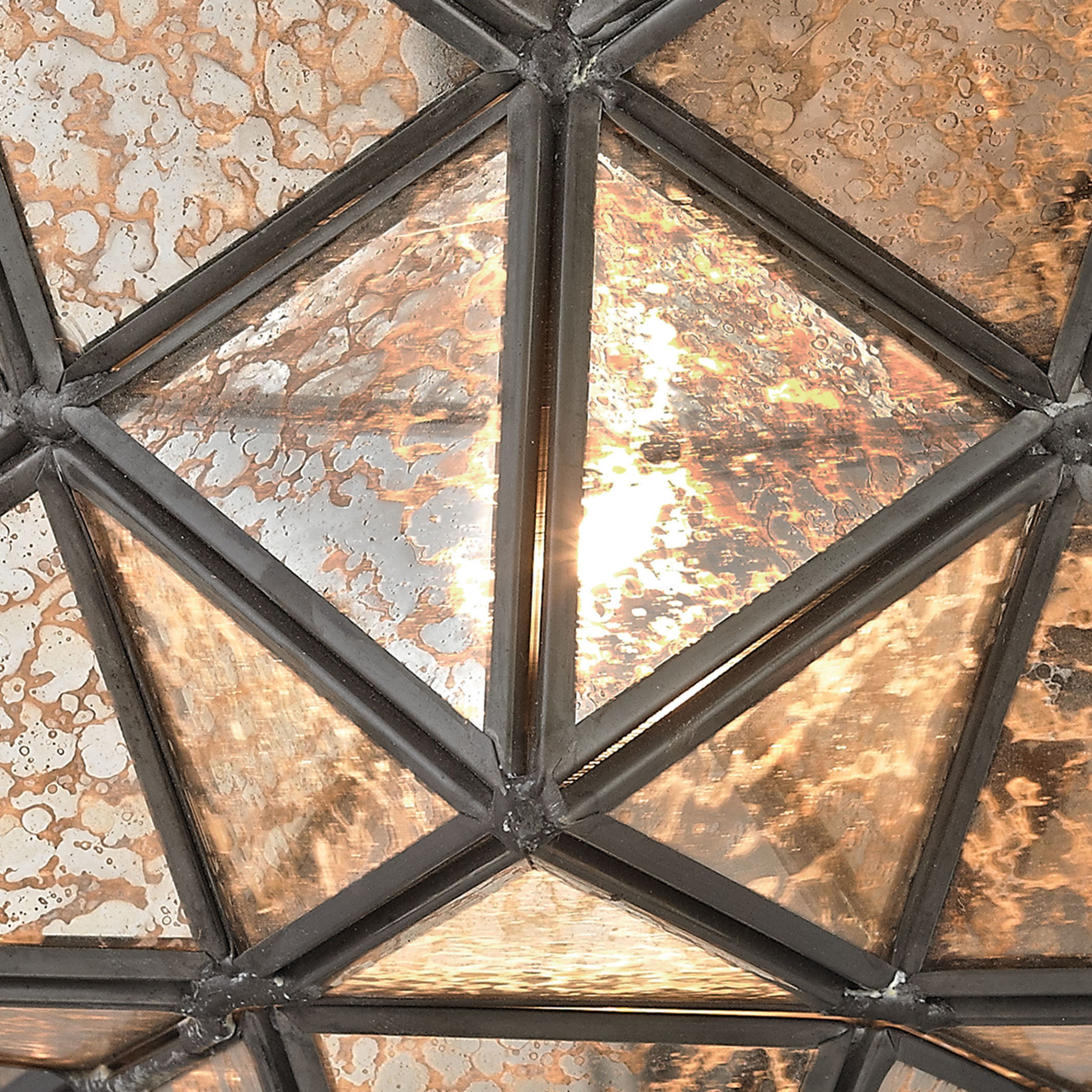 Moravian Star 1 Light 11 inch Oil Rubbed Bronze with Mercury Flush Mount Ceiling Light