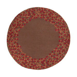 Athena 72 inch Red and Brown Area Rug, Wool