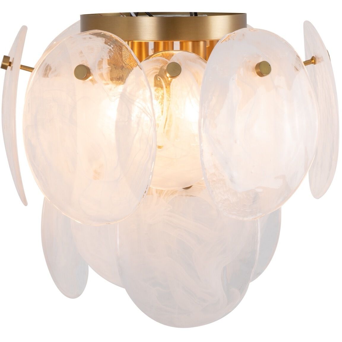 Lily 3 Light 13.19 inch Brushed Brass Semi Flush Mount Ceiling Light
