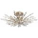 Crystal Fusion 5 Light 28 inch Peruvian Gold Semi Flush Ceiling Light