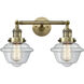 Franklin Restoration Small Oxford LED 8 inch Antique Brass Bath Vanity Light Wall Light in Clear Glass, Franklin Restoration