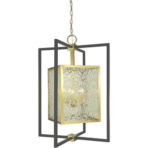 Avery 5 Light 23 inch Brushed Brass with Matte Black Dining Chandelier Ceiling Light