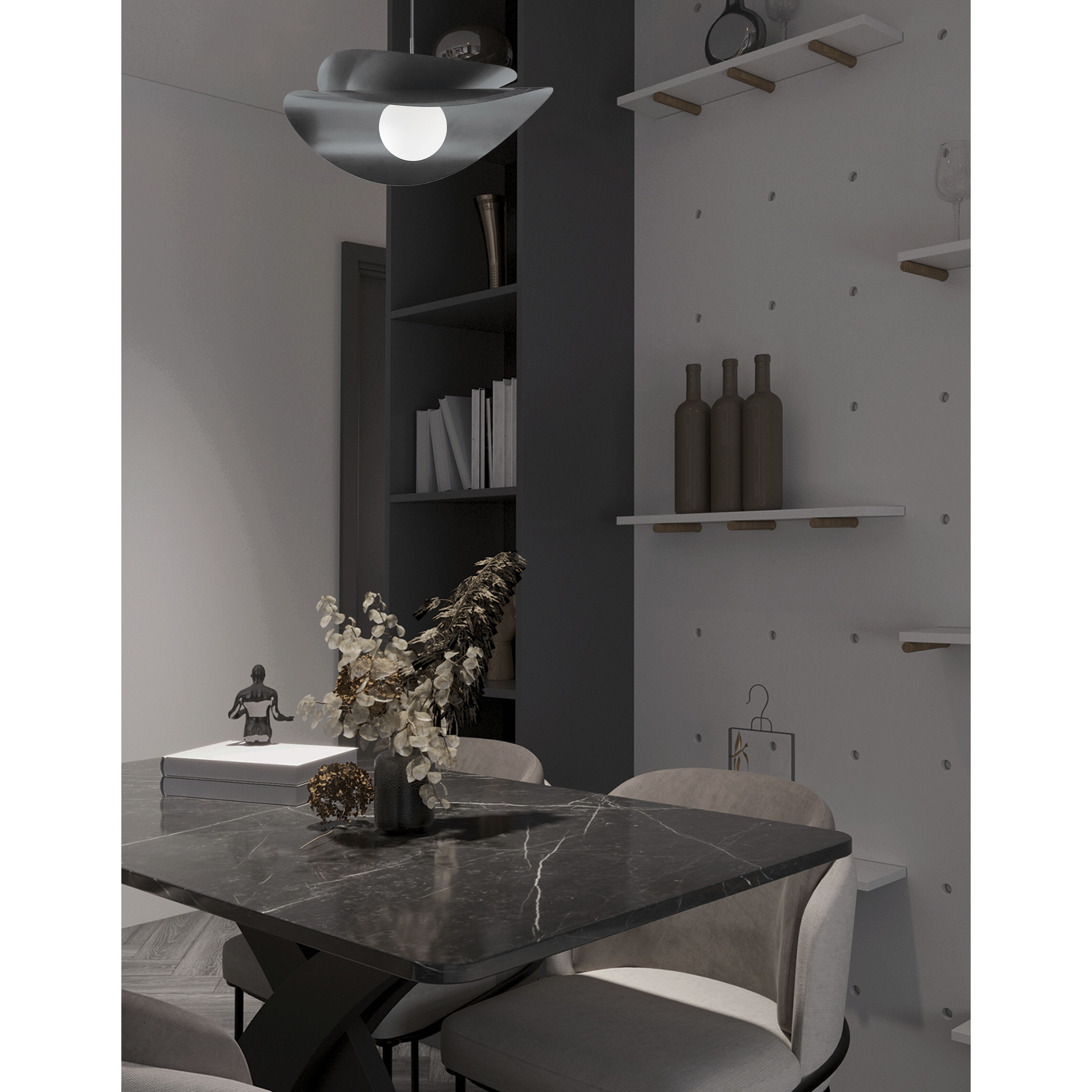 Paven LED 20 inch Matte Black Pendant Ceiling Light