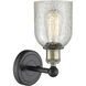 Caledonia Sconce Wall Light in Black Antique Brass, Mica