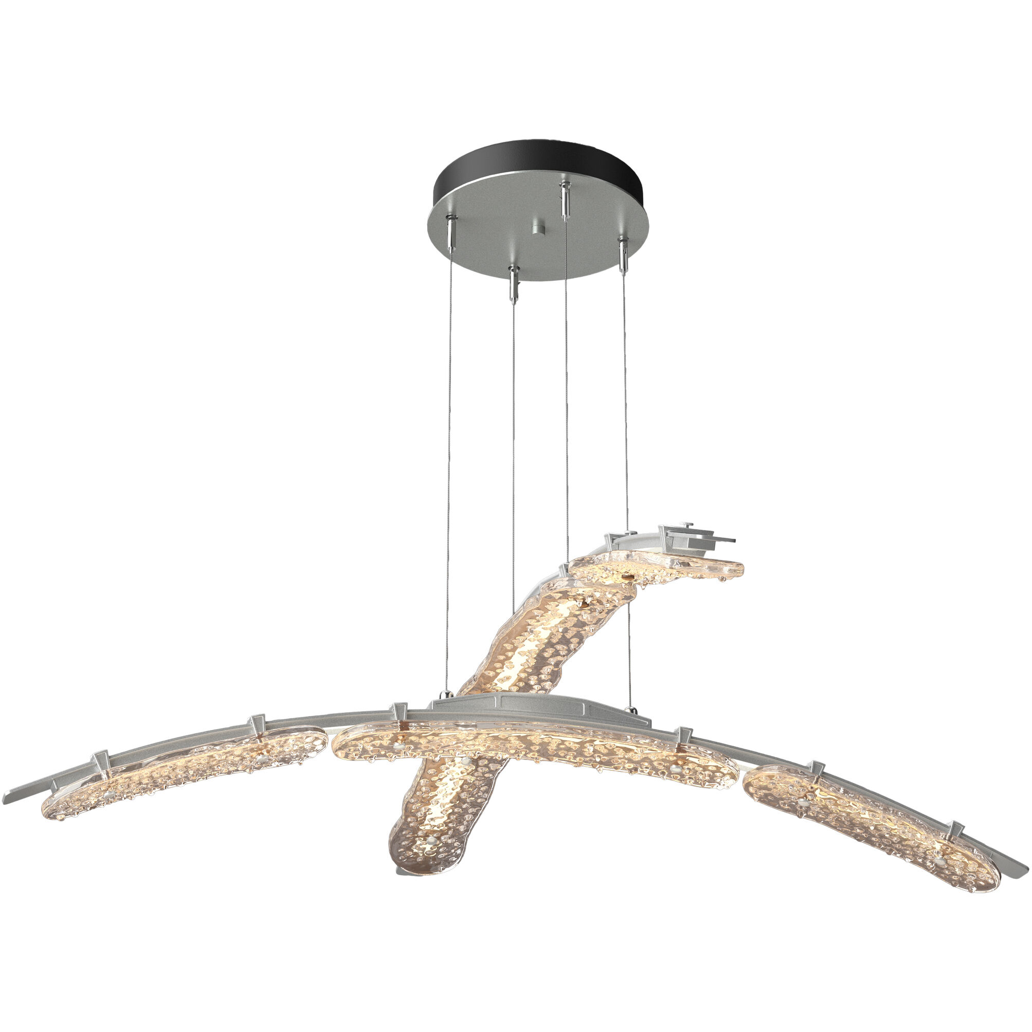 Glissade LED 43.5 inch Vintage Platinum Double Pendant Ceiling Light, Large