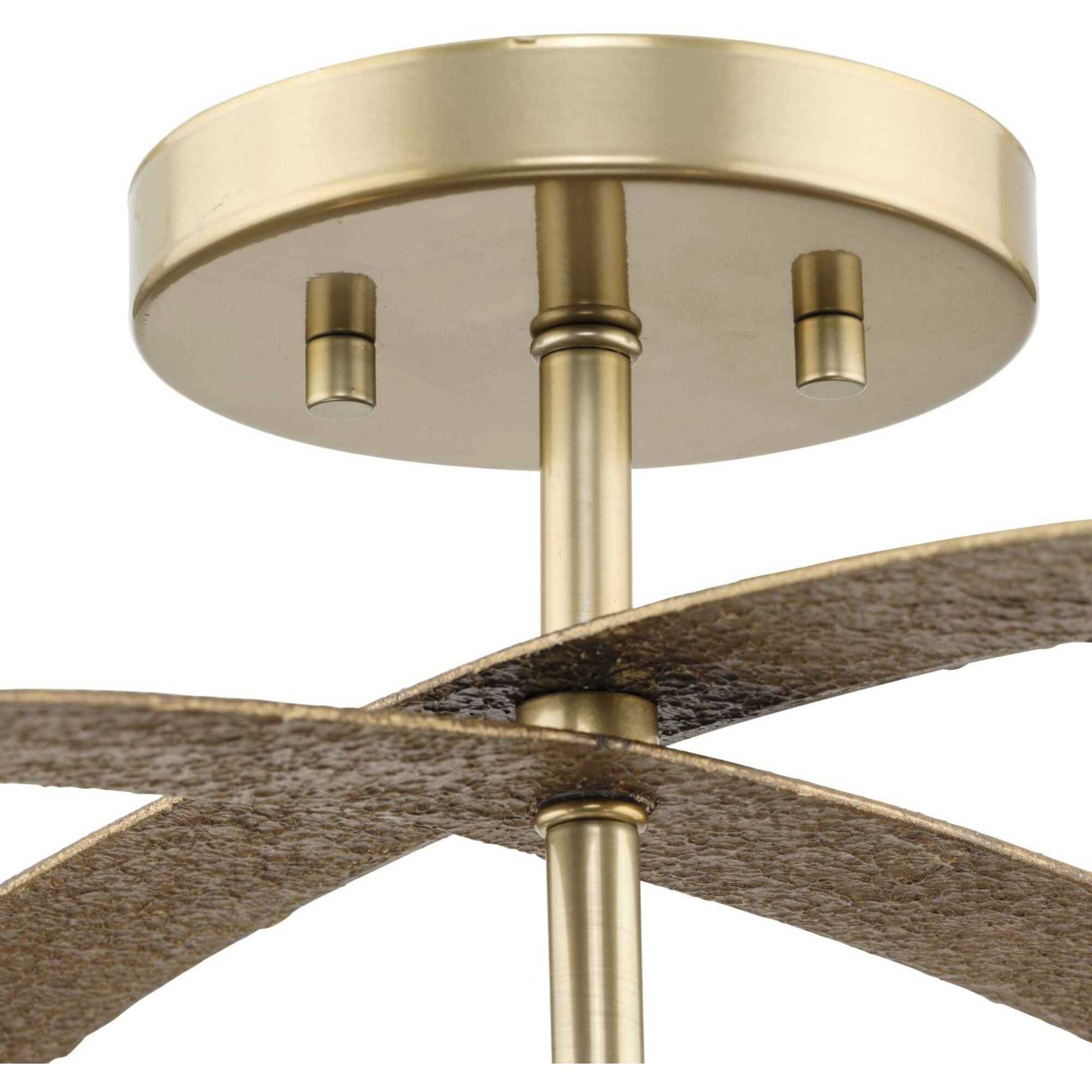 Allegheny 4 Light 24 inch Soft Gold Semi-Flush Mount Ceiling Light, Design Series