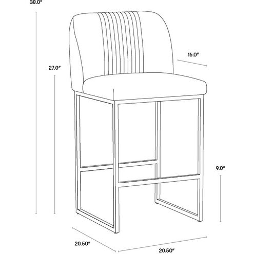 Nevin 38 inch Polo Club Muslin Counter Stool