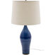 Scatchard 27 inch 150 watt Blue Gloss Table Lamp Portable Light