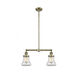 Franklin Restoration Bellmont 2 Light 21 inch Antique Brass Chandelier Ceiling Light in Incandescent, Clear Glass, Franklin Restoration