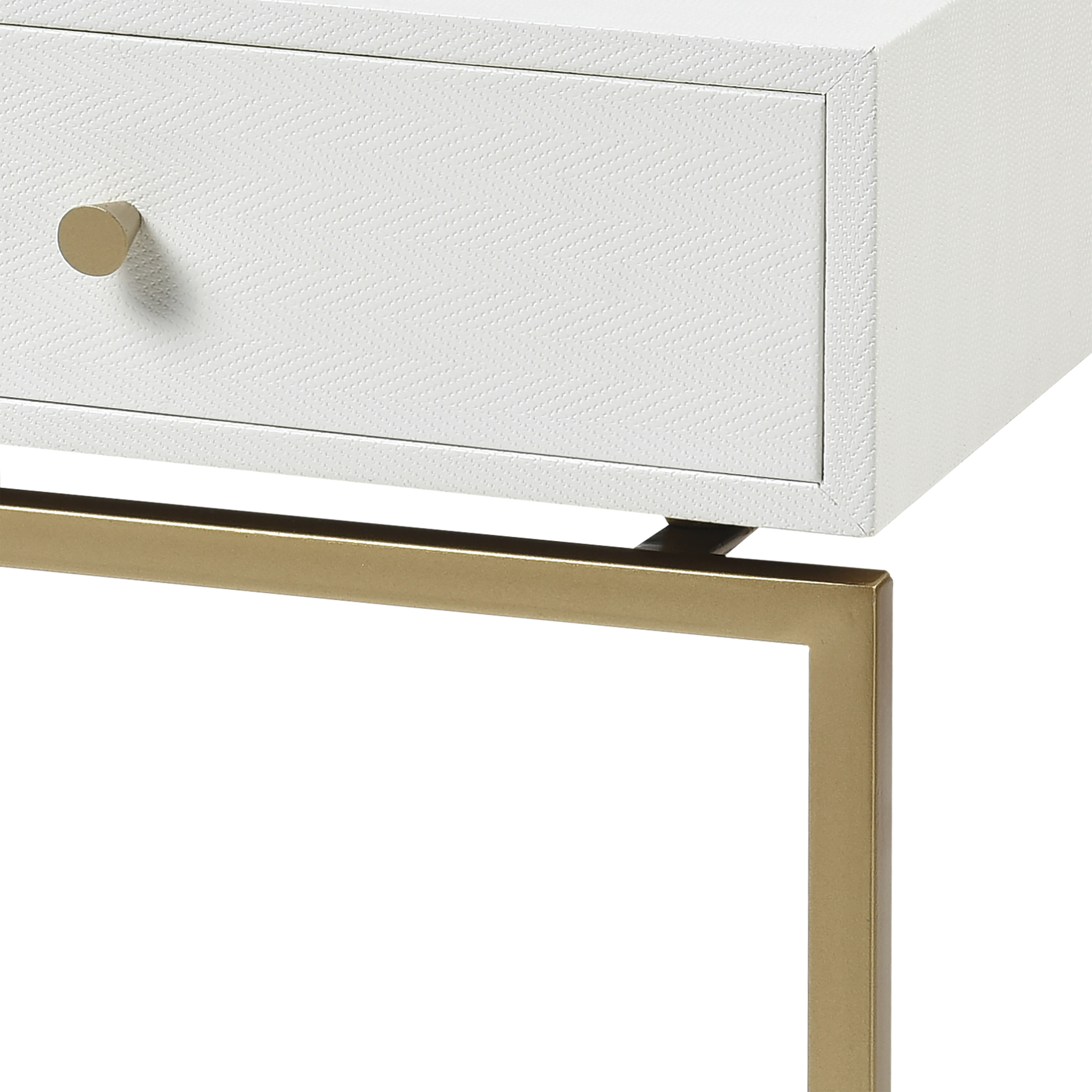 Clancy 25 X 16 inch White with Gold Accent Table