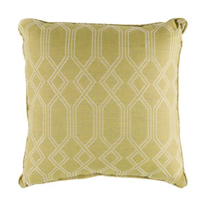 Crissy 20 X 20 inch Green and White Outdoor Pillow Cover