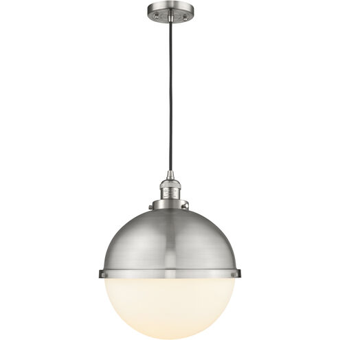 Franklin Restoration Hampden 1 Light 12.88 inch Brushed Satin Nickel Pendant Ceiling Light in Matte White Glass