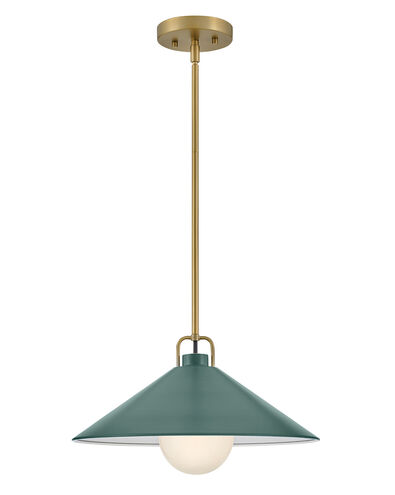 Milo LED 16 inch Lacquered Brass / Sage Green Pendant Ceiling Light