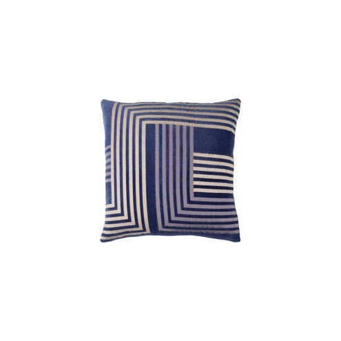 Intermezzo 20 X 20 inch Navy and Beige Throw Pillow