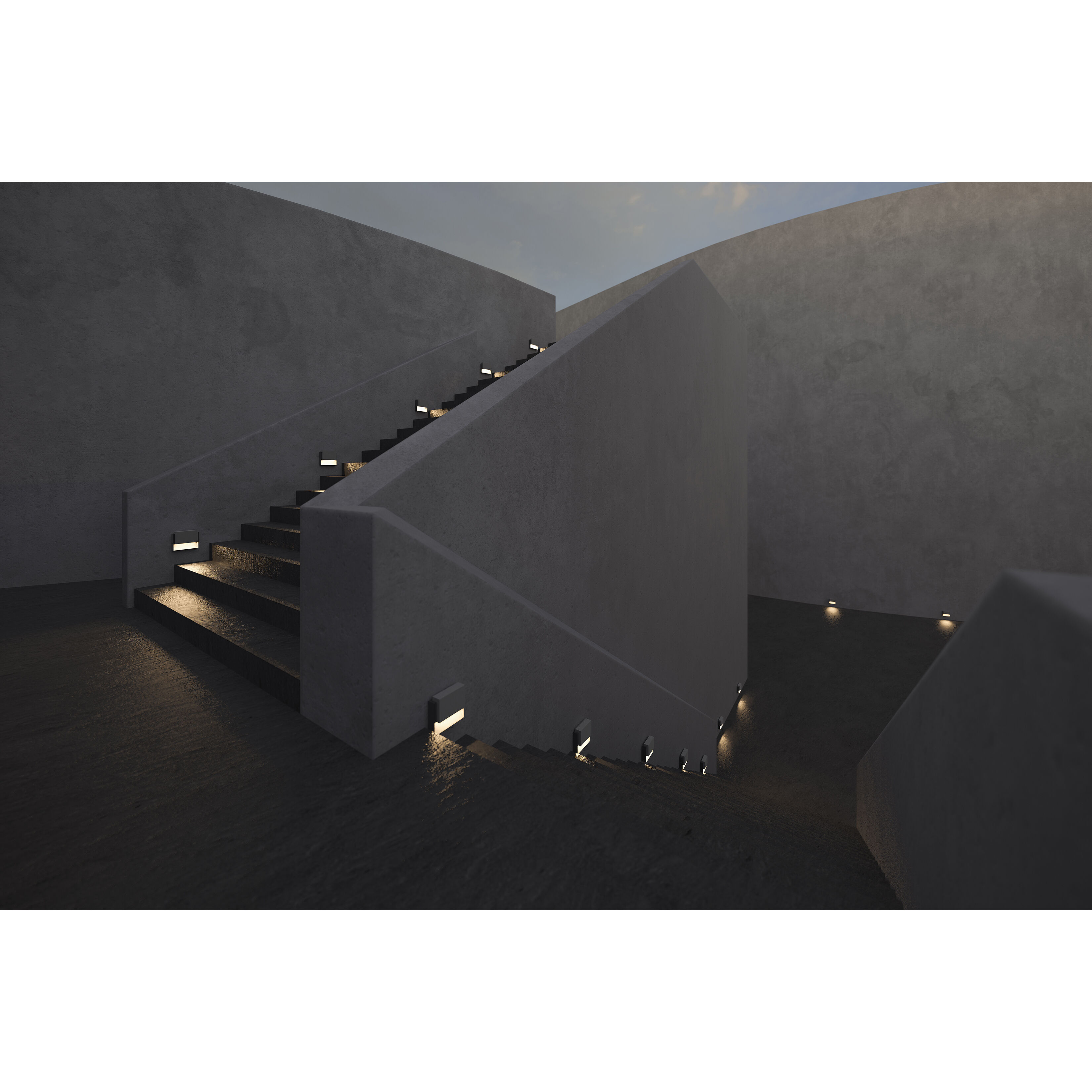 Piazza 277 5 watt Anthracite with Concrete Outdoor Step Light