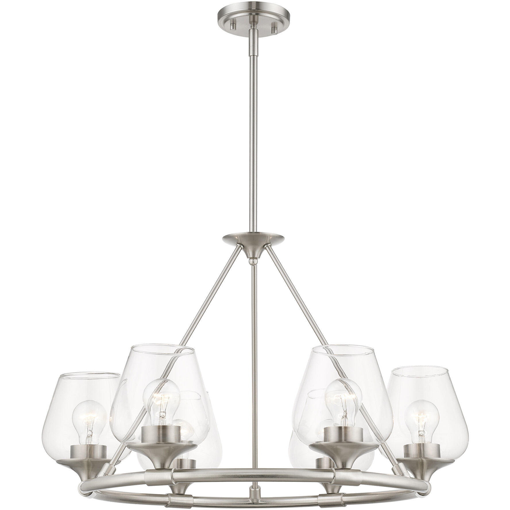 Willow 6 Light 26 inch Brushed Nickel Chandelier Ceiling Light