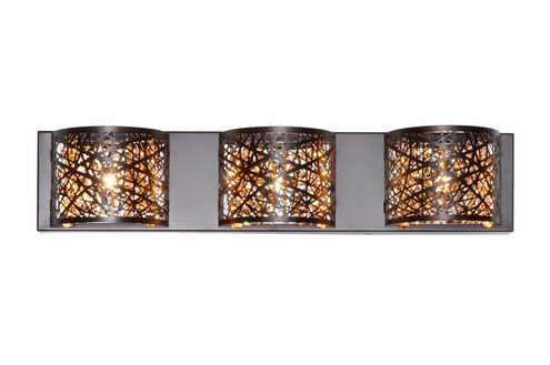 Troy 3 Light 24 inch Bronze Bath Vanity Light Wall Light