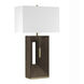 Parallux 30 inch 14 watt Walnut and Weathered Brass Table Lamp Portable Light