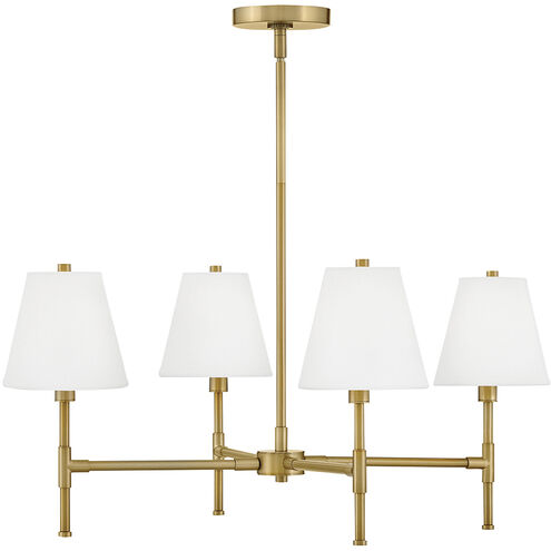 Beale 4 Light 28 inch Lacquered Brass Chandelier Ceiling Light