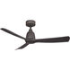 Kute 44 44 inch Dark Bronze with Dark Walnut Blades Ceiling Fan in 3