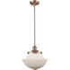 Franklin Restoration Oxford 1 Light 12 inch Antique Copper Mini Pendant Ceiling Light in Incandescent, Matte White, Franklin Restoration